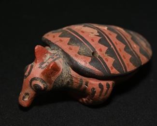 Redware pre-columbian Nicoya turtle whistle. Researchers believe used for ceremonial purposes and communication. 