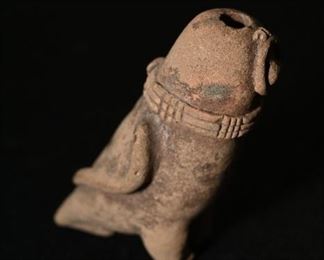 Pre-Columbian zoomorphic whistle-looks much like a walrus.  