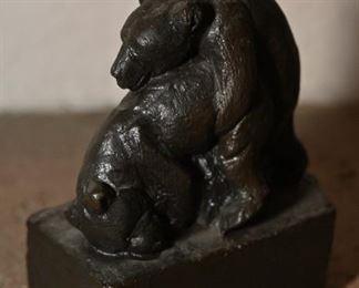 This is a vintage cast iron sculpture of two bears- well you know what they are doing. Unsigned.