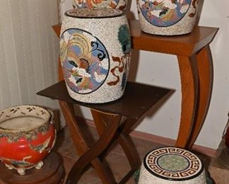 A group of some very nice old Asian Garden Stools.