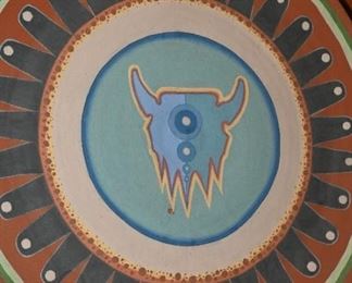 Vintage Pottawatamie Bull Charger-circa 1972. About 24" across in diameter