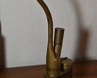 Vintage etched brass opium pipe