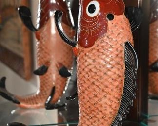 Circa 1870-1885 enameled porcelain Kutani fish vase