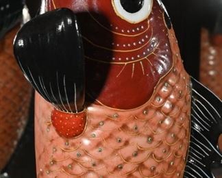 Circa 1870-1885 enameled porcelain Kutani fish vase