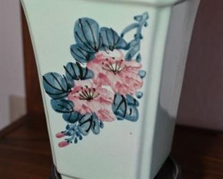 Modern celadon rose floral vase