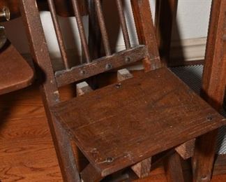 Vintage wood slat children's chair