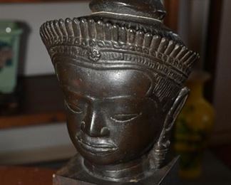 Bronzed Ayutthaya Thai deity bust