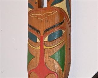 Tshimishan Wood Mask of a Shaman-Circa 1950
