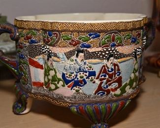 Vintage hand painted Satsuma pottery