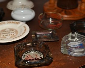 Multiple vintage ashtrays