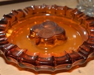 Amber fostoria coin glass ashtray-very desirable by the way!