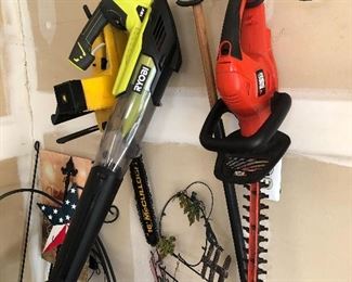 Yard equipment, hedge trimmer, blower, 