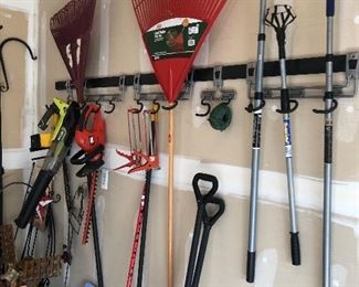 Yard hand tools, rakes,  shovels