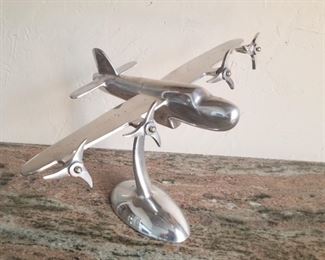 Z-Gallerie Aluminum Airplane on stand