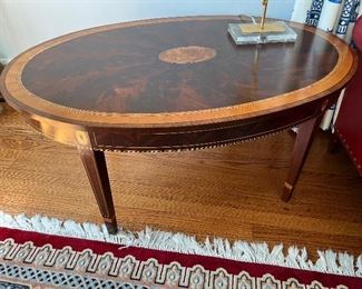 Inlay oval table