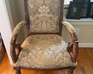 hand carved occasional chair
