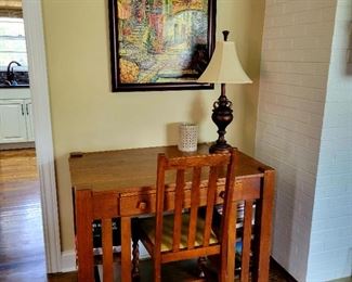 Mission Desk, Oak mission desk w/ pull out lap desk, English Barley Twistleg chair Chair