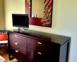 Dresser, matching bedframe and nightstand