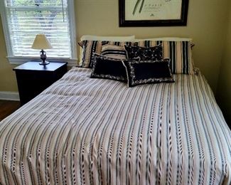 queen bed, nightstand with matching dresser