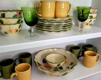 Longaberger, Floral Blossom, dishes , setting for 8.