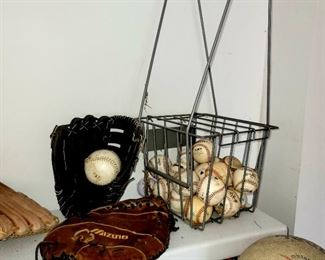 Baseball, gloves, baseballs