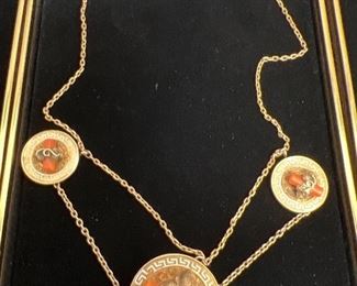 Victorian coral gold necklace