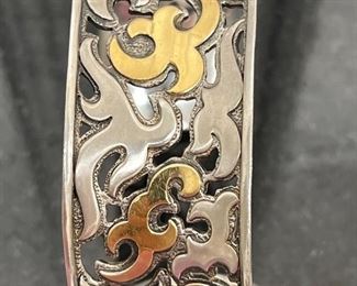 John Hardy Cuff bracelet 22 K gold and sterling 