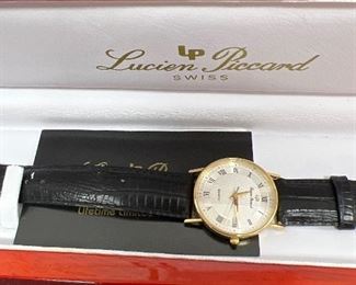 Lucien Picard 14k gold mens watch 