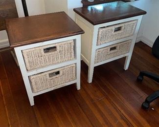 Night stands with wicker pullout draws