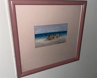 Watercolor beach scene