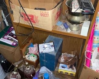 Matching pair of porcelain lamps and basement items