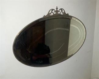 Beautiful gold gilded French provincial oval mirror