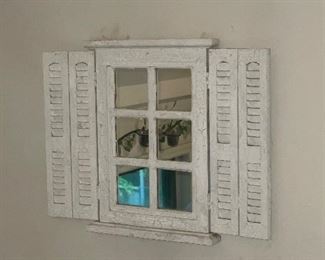 White wash shutters mirror