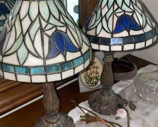 More stained glass Tiffany style lamps
