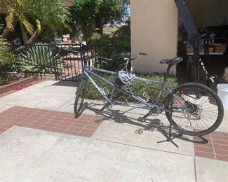 Tandem bicycle riding months and recently tuned