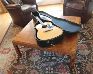 Franciscan Guitar on Henredon Wood Coffee table - rug is 9x12, Wool, Pottery Barn