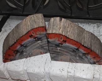 Petrified wood bookends - very large 