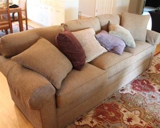 Stickley large sofa with throw pillows