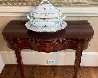 flip top game table 
Herend tureen w/platter