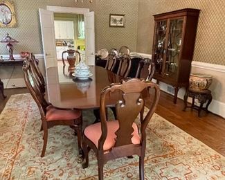 double pedestal dining table 