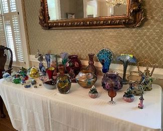 large collection original blown art glass 
