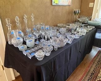 cut glass and crystal decanters and serve ware