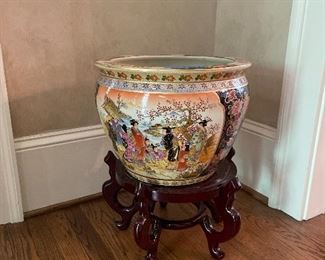 fishbowl planter w/stand