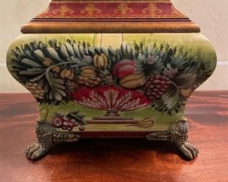 pair painted decorative boxes