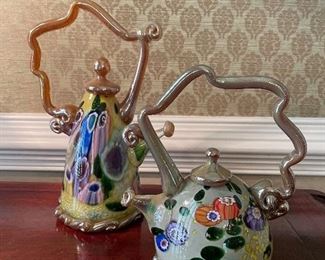 Paul Counts original art glass tea pots