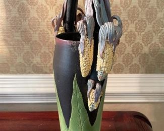 Nancy Adams original corn vessel pottery vase 