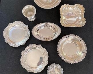 sterling silver bowls &  plates 