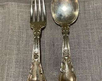 Gorham Chantilly sterling baby/child’s feeding set w/old Gorham marks