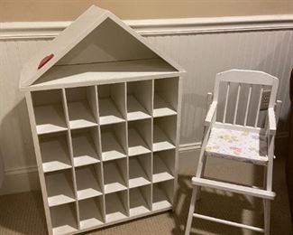 HOUSE STORAGE AND BABY DOLL HIGH CHAIR