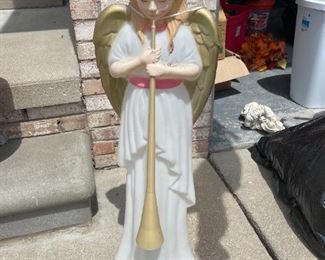 Blow Mold 34" Angel Blowing Horn